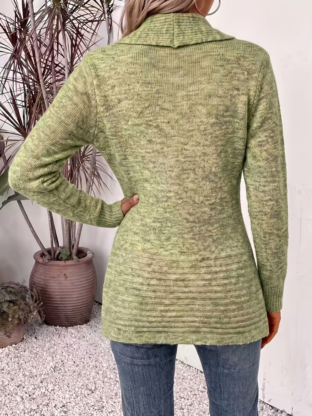 Tessa™ | Salvia Värjätty Neule Napillinen Cardigan
