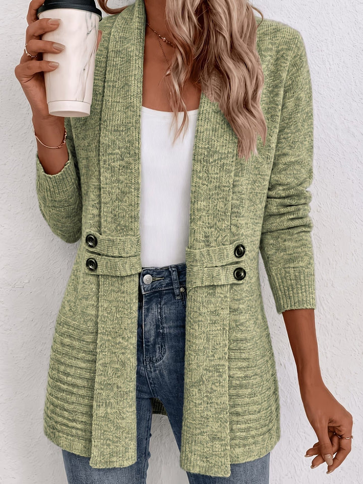 Tessa™ | Salvia Värjätty Neule Napillinen Cardigan