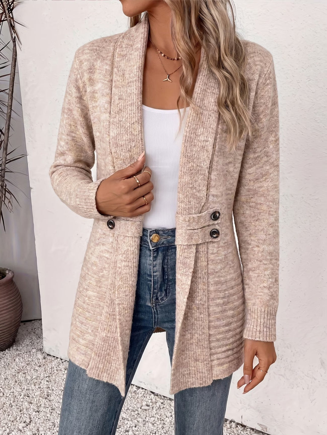 Harlow™ | Kaura Ribattu Neule Napitettava Cardigan