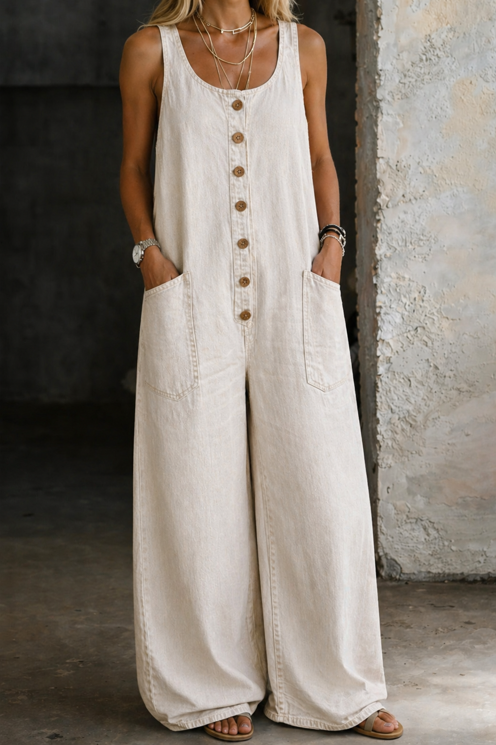 Iina - Vintage-pesty Puuvillahaalari