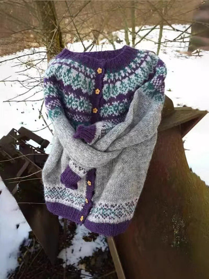 Kirsti | Harmaanvioletti neuletakki