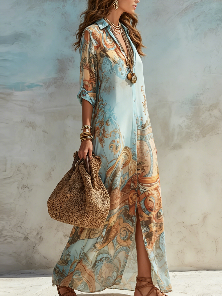 Serena | Välimerellinen kauluspaitamekko