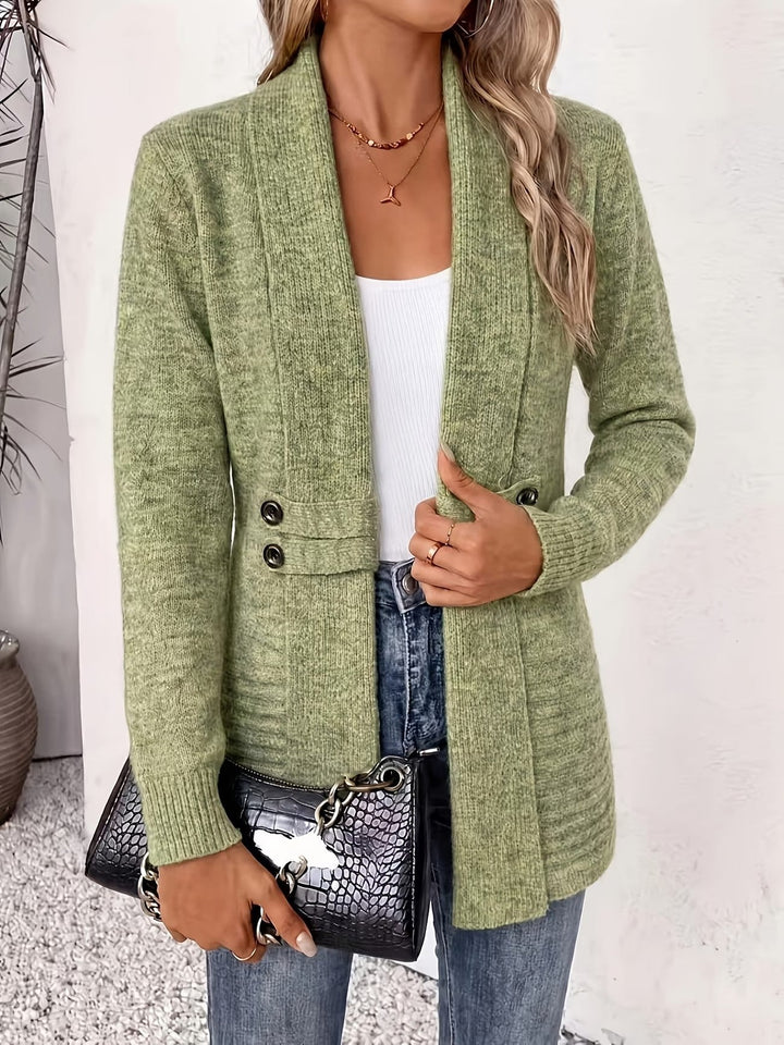 Tessa™ | Salvia Värjätty Neule Napillinen Cardigan