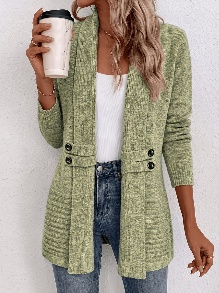 Tessa™ | Salvia Värjätty Neule Napillinen Cardigan