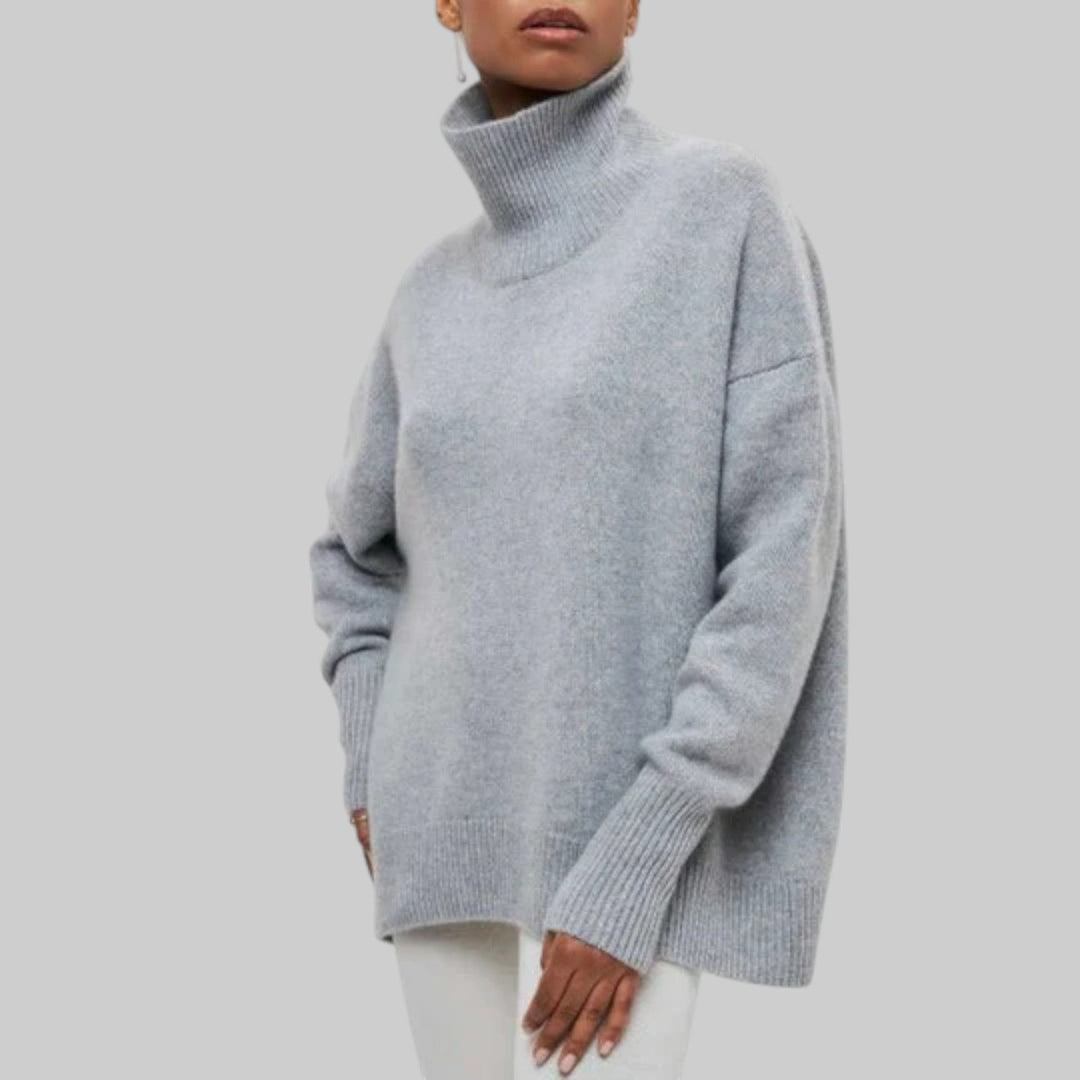 Amélie - Oversize puuvillainen huppari pyöreällä pääntiellä