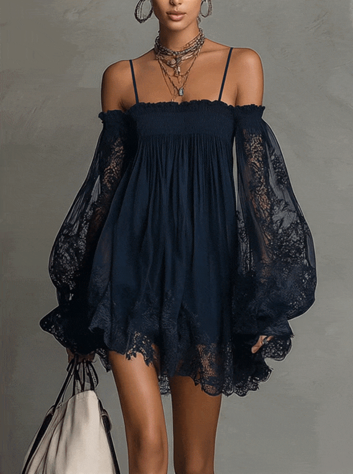 Nea - Minimekko paljailla olkapäillä ja pitsillä