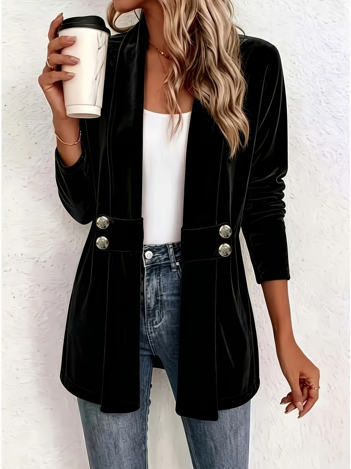 Lark™ | Musta Samettinen Napillinen Cardigan