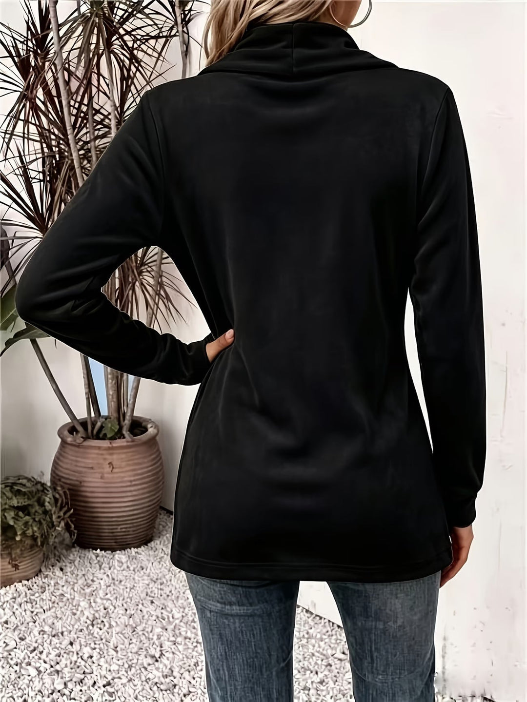 Lark™ | Musta Samettinen Napillinen Cardigan