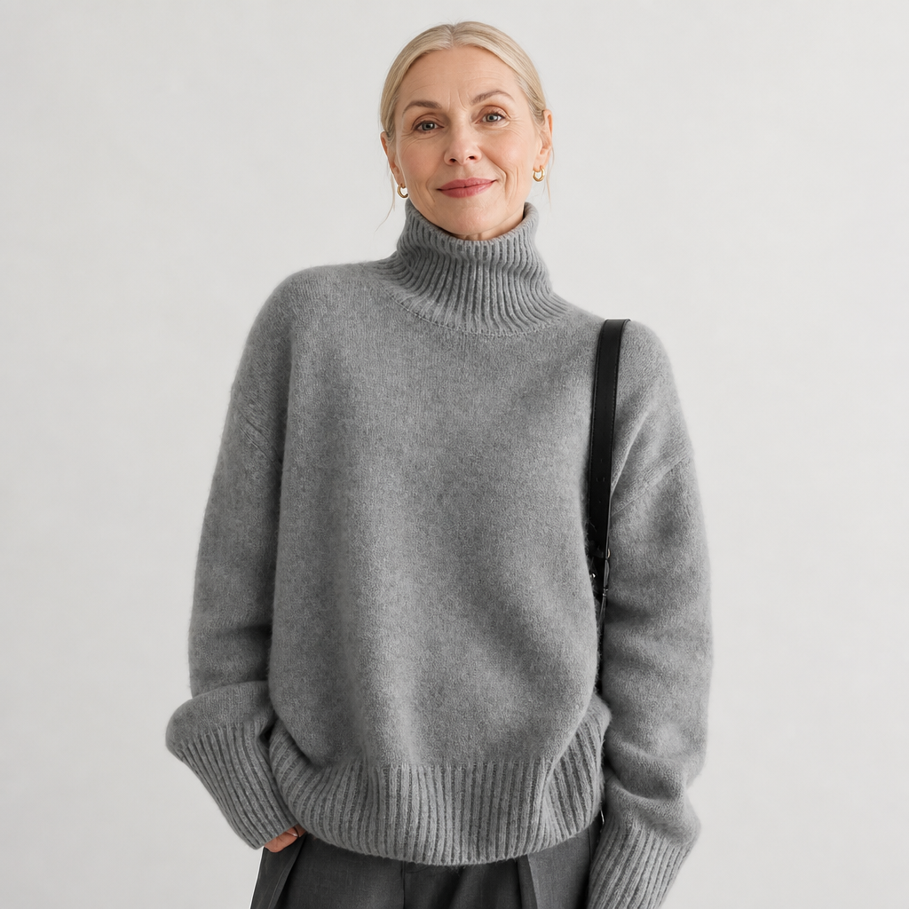 Linnea | Kashmirneule korkealla kauluksella