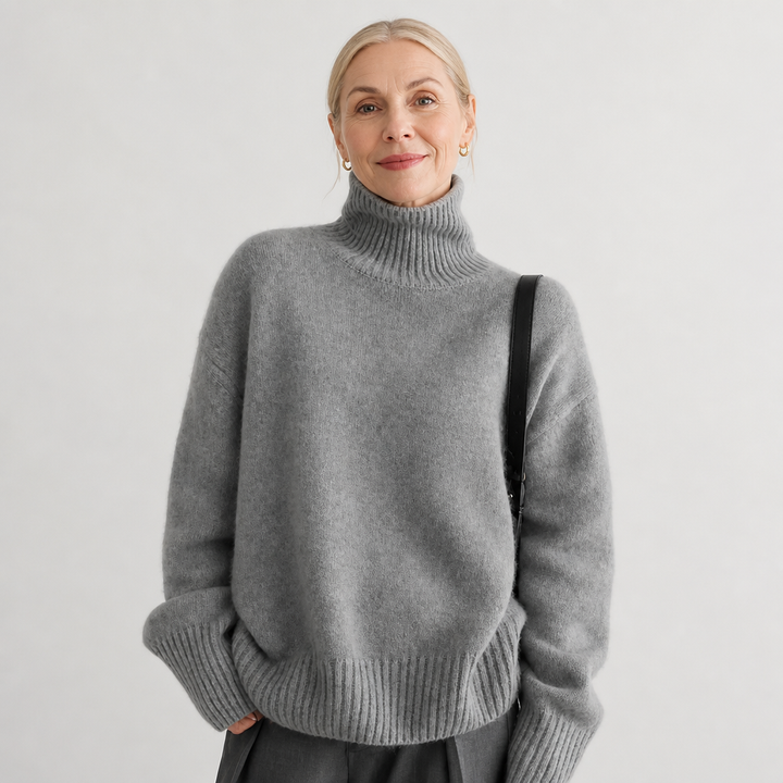 Linnea | Kashmirneule korkealla kauluksella