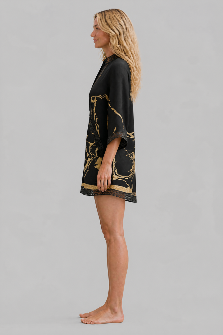 Donatella | Musta minimekko pitsiyksityiskohdin