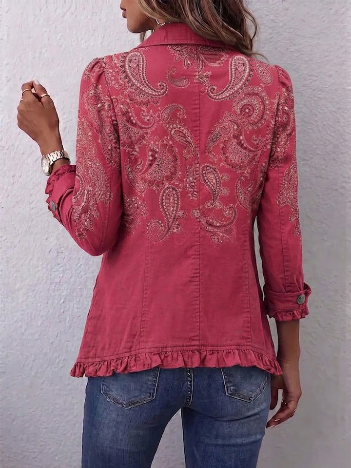 Anouk | Vintage Paisley -kuvioinen Rypytetty Takki